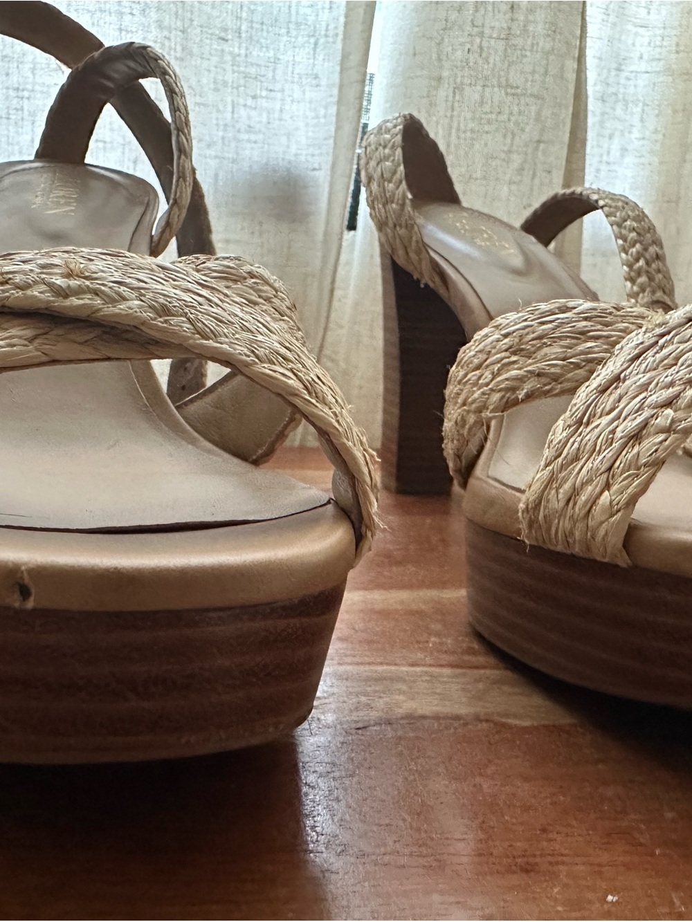 Ralph Lauren Natural Braided Espadrille Platform Sandal - Picture 7 of 11